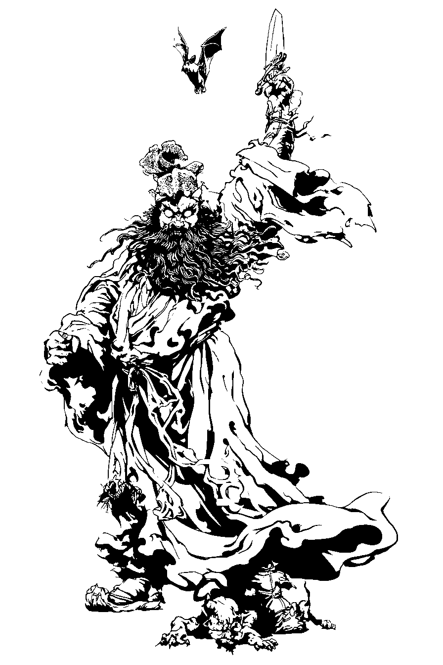 Zhong Kui, the Demon Queller — tattoo stencil